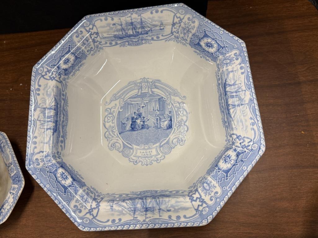 5 transferware serving dishes - 8