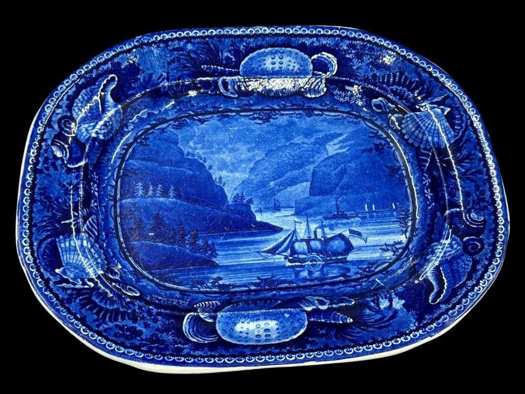 Wood & Sons High Land Hudson River platter: Wood & Sons E Pluribus Unum - High Land Hudson River platter. Approx. 13 x 10.5 inches.