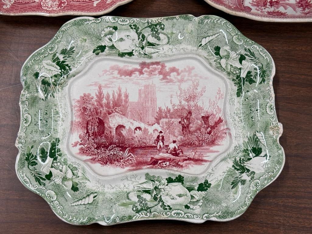 3 Transferware platters - 2