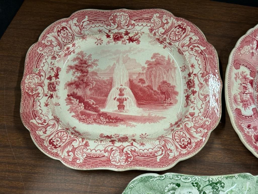 3 Transferware platters - 3