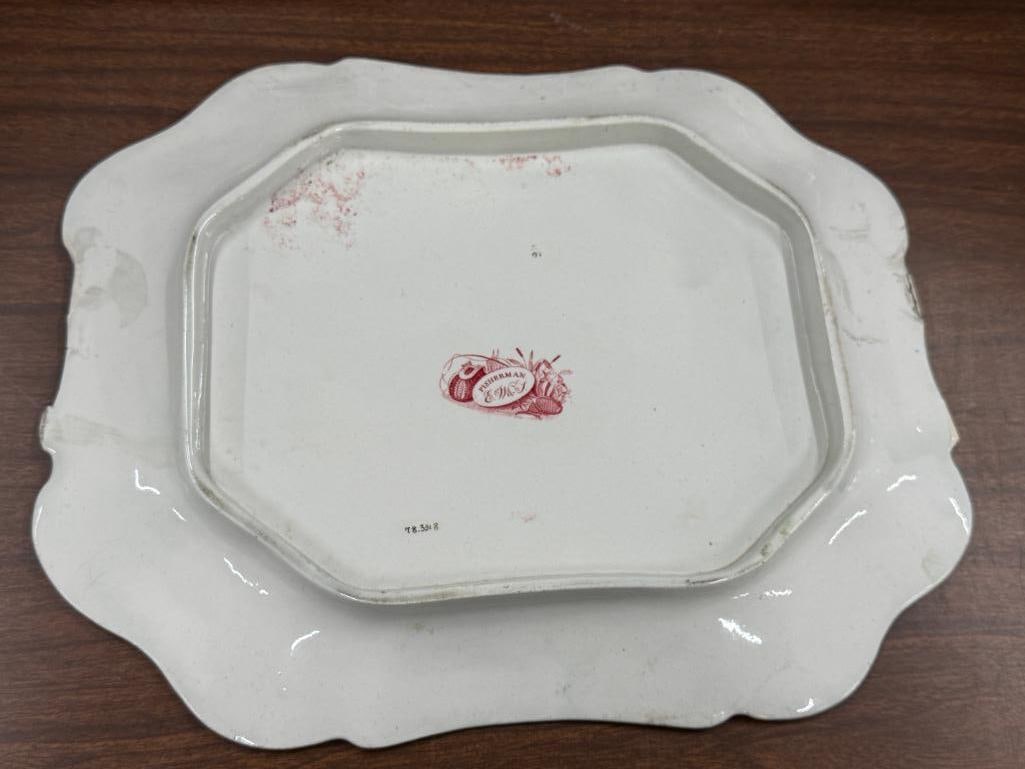 3 Transferware platters - 5