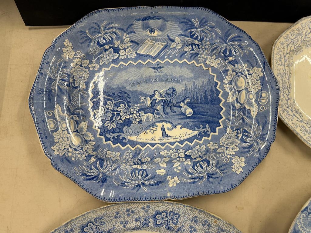 4 Transferware platters - 3