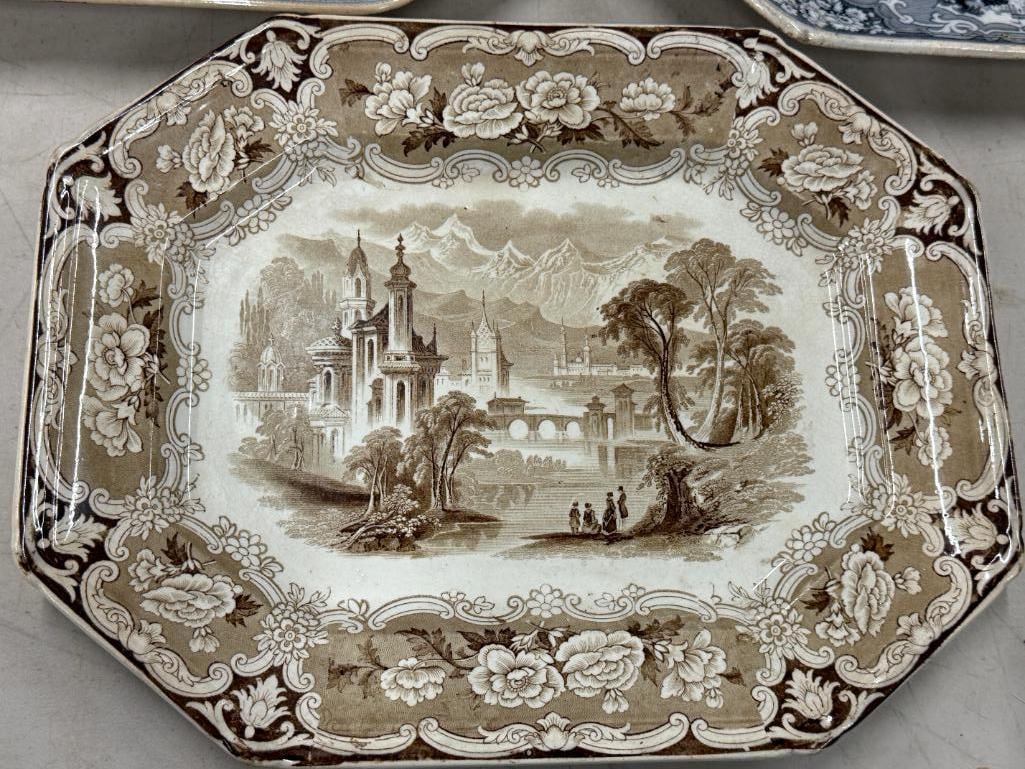 3 Transferware platters - 2