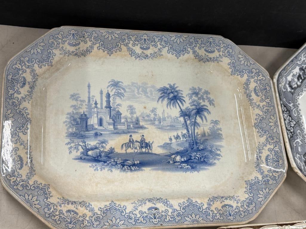 3 Transferware platters - 3