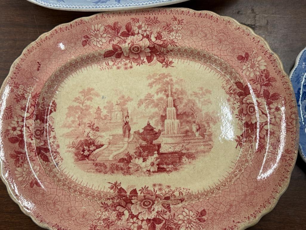 4 Transferware platters - 3