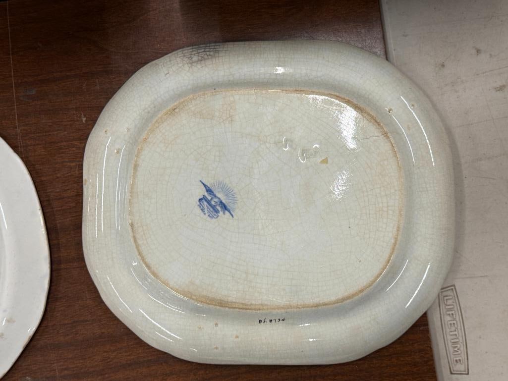 4 Transferware platters - 9