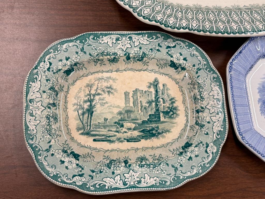 3 Transferware platters - 2