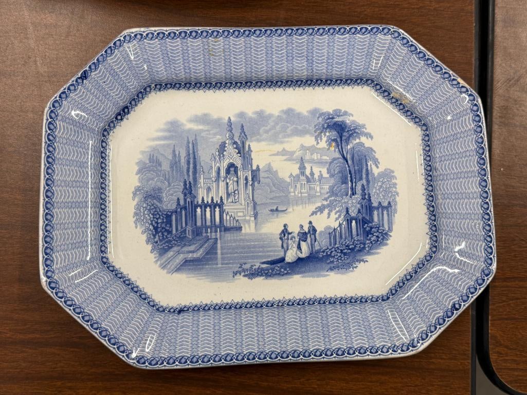 3 Transferware platters - 4