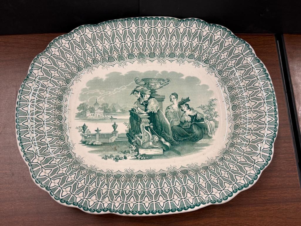 3 Transferware platters - 6