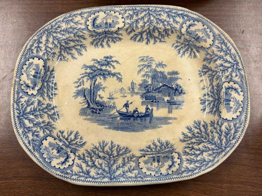 7 Transferware platters - 10