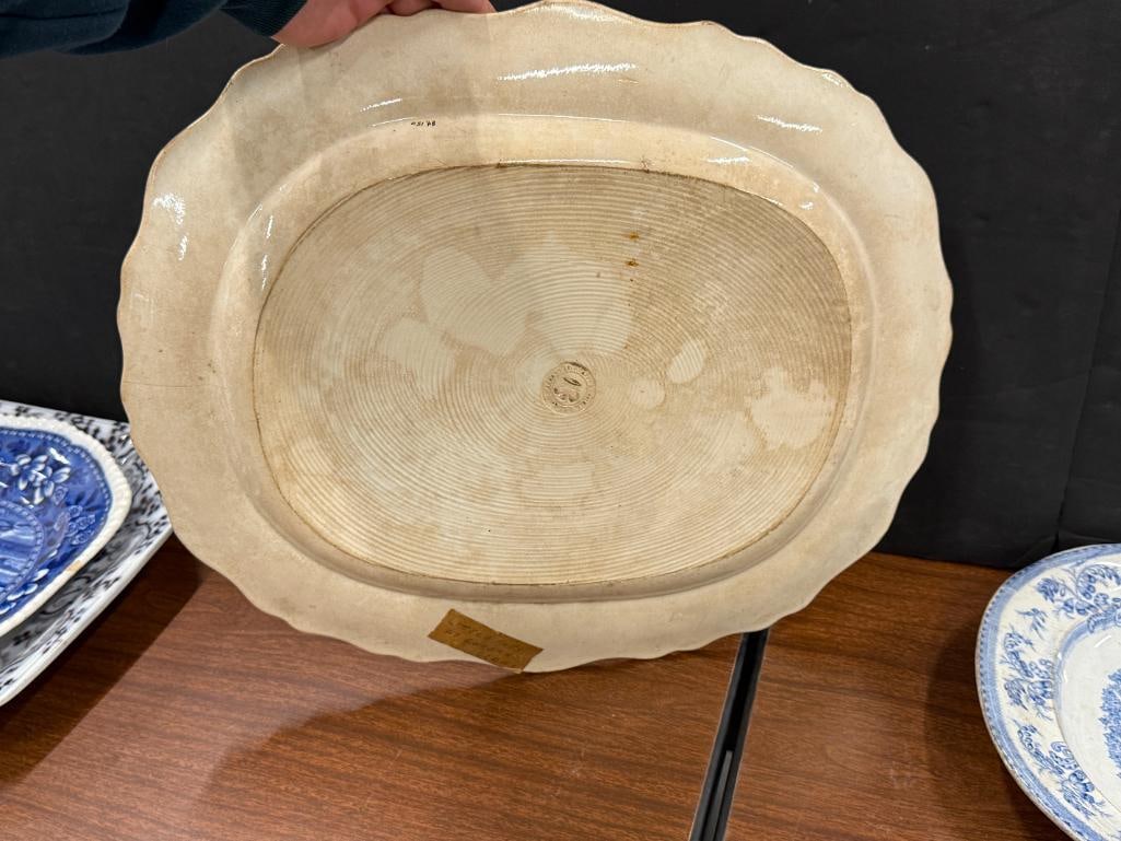 7 Transferware platters - 9