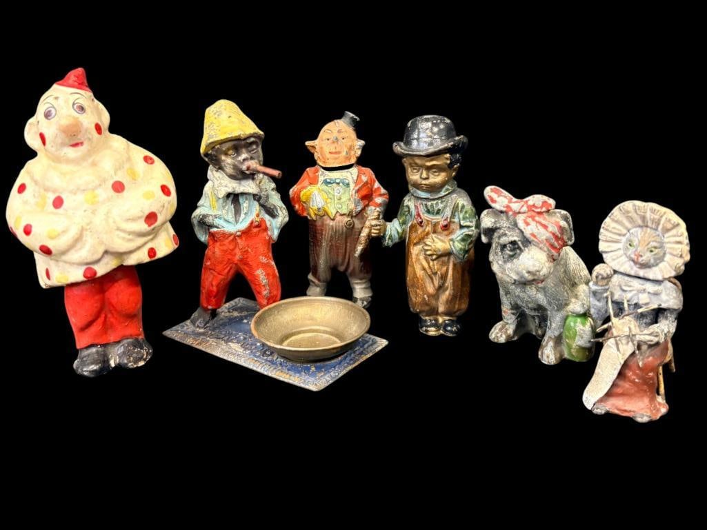 6 Vintage Nodders: 6 Vintage Nodders / bobbleheads. Approx. 5 inches.