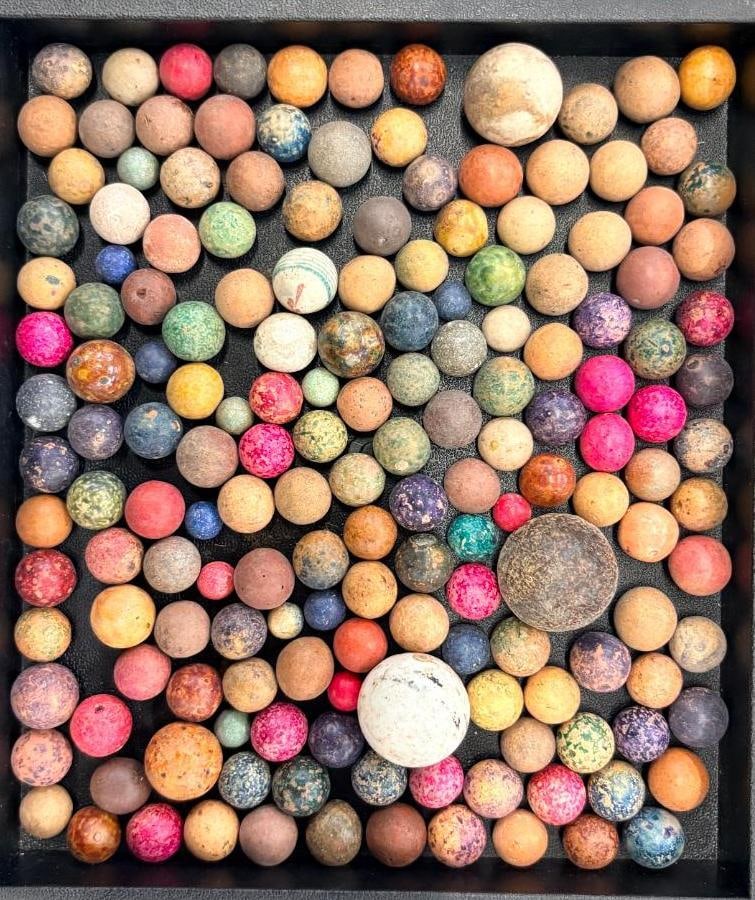 Group of antique clay marbles (1 of 3)