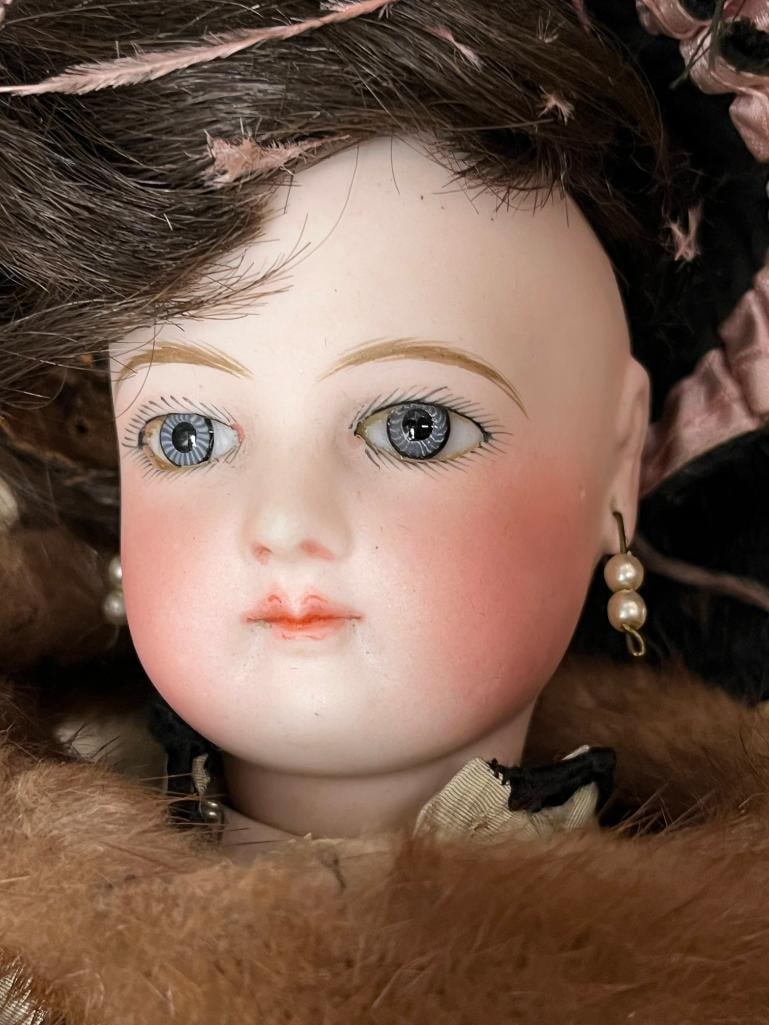 French Fashion porcelain doll: French Fashion porcelain doll. Approx. 18 inches tall..