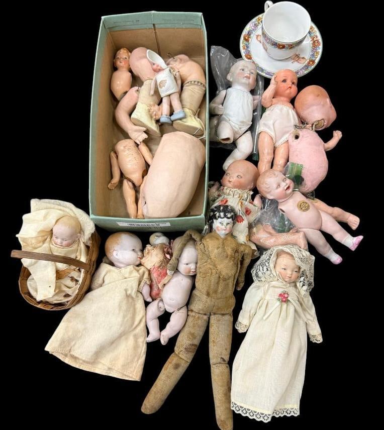 Porcelain baby dolls, parts, etc.: Porcelain baby dolls, parts, etc.
