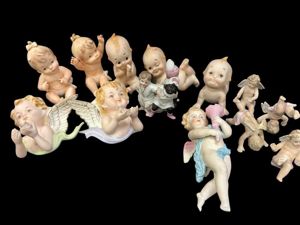 Cherub and Baby Figurines: Cherub and Baby Figurines. Approx. 13 pieces.