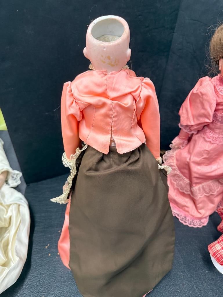 3 German Bisque dolls - 3