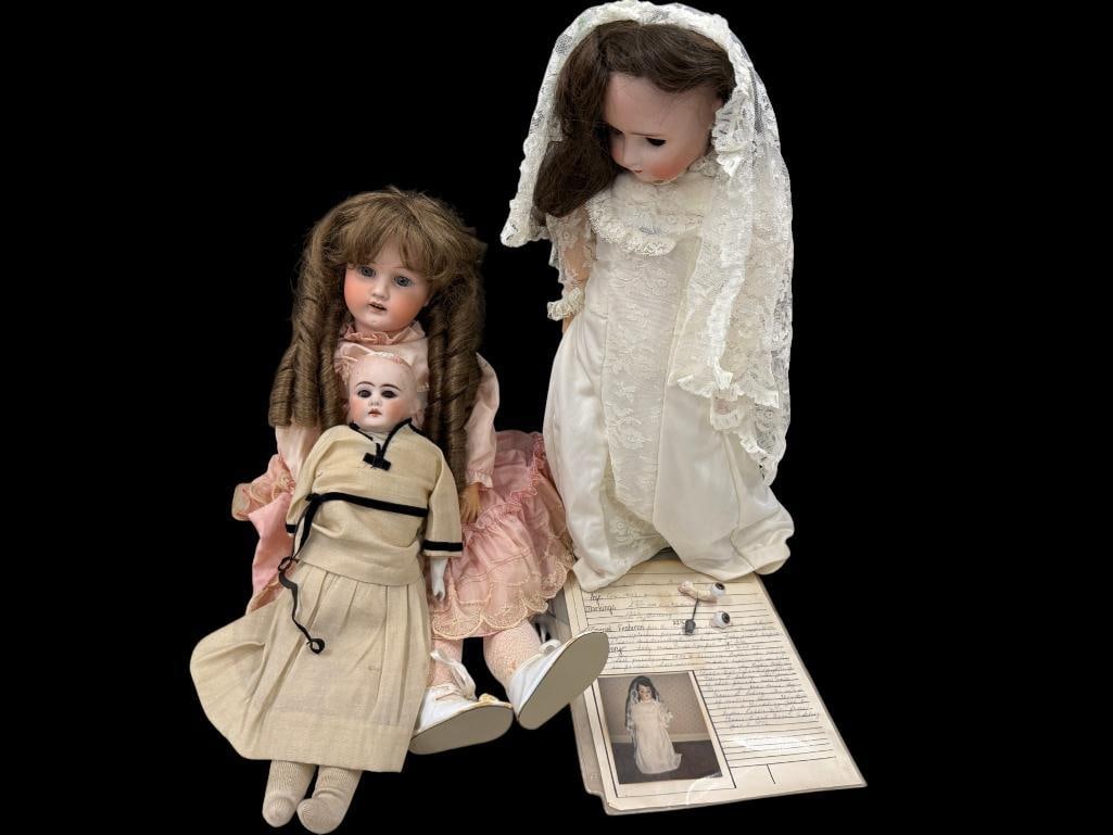 3 Bisque porcelain dolls (1 of 15)