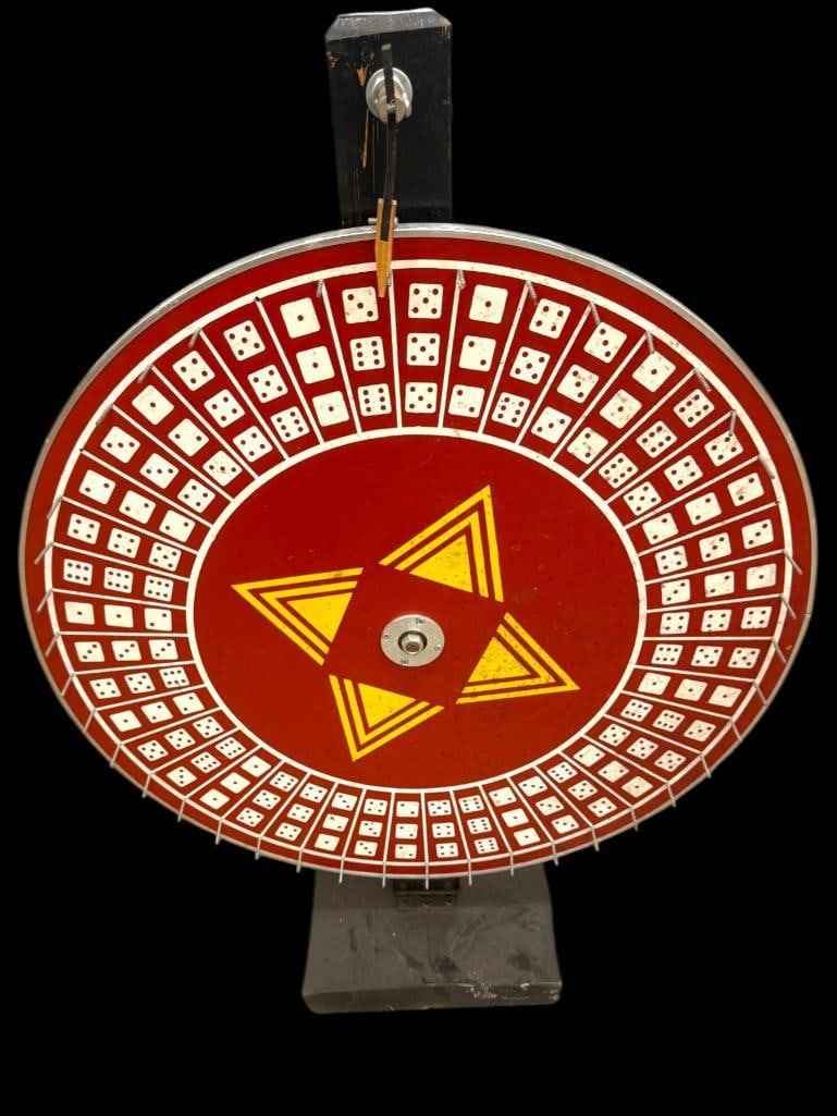 Big Six tabletop dice wheel: Big Six tabletop dice wheel. Approx. 40 x 30 x 12 inches.