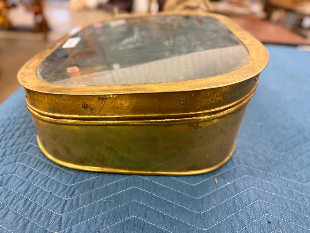 Brass display case and ship light - 4