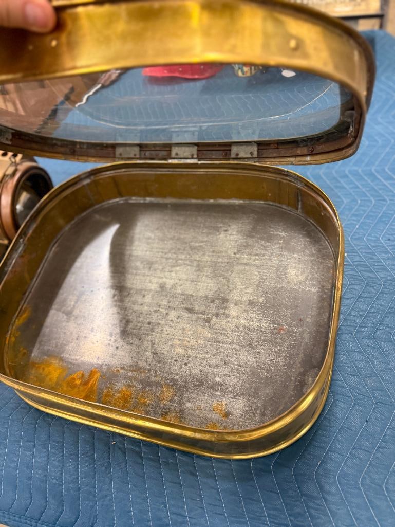 Brass display case and ship light - 6