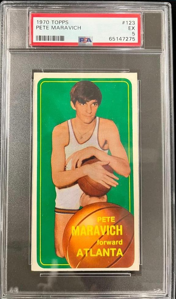 Pete Maravich 1970 Topps Basketball card: Pete Maravich 1970 Topps Basketball card PSA 5.