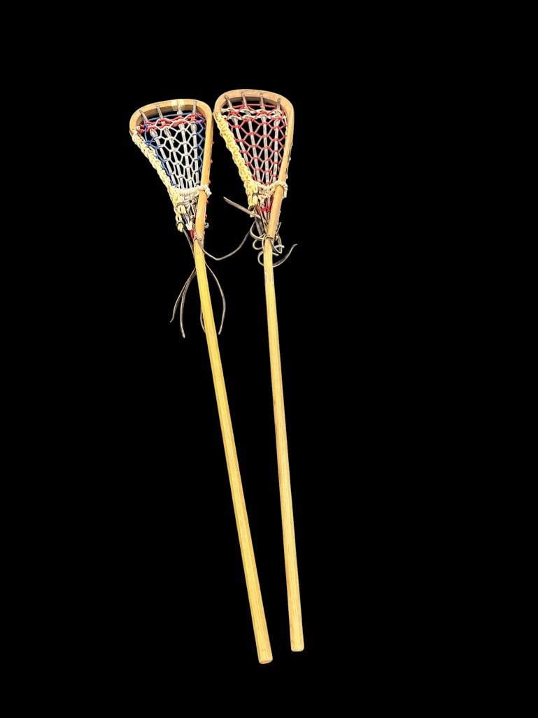 2 Patterson Tuscarora Nation Lacrosse sticks: 2 Patterson Tuscarora Nation Lacrosse sticks. Approx. 43 inches.