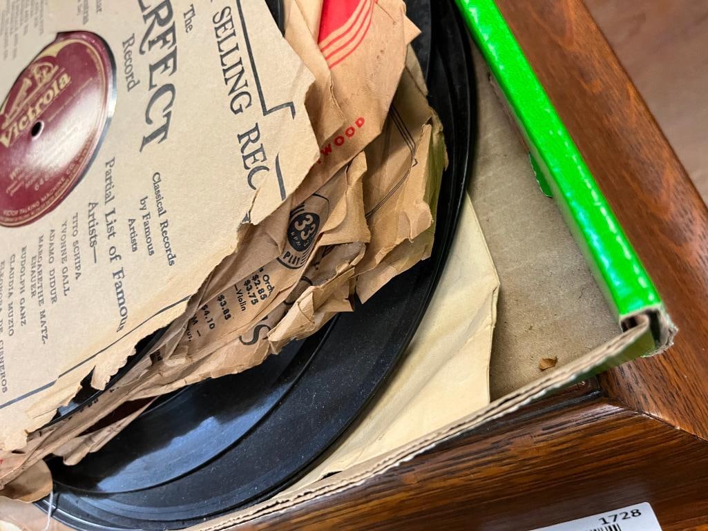 Silvertone Phonograph and records - 10