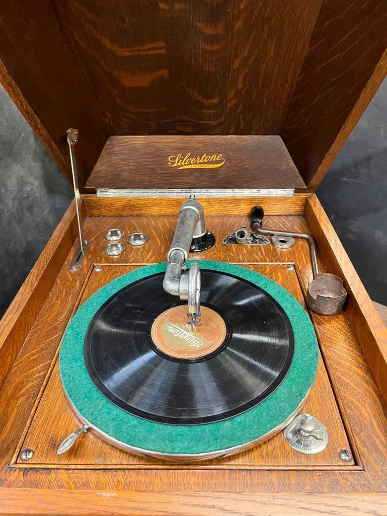 Silvertone Phonograph and records - 2