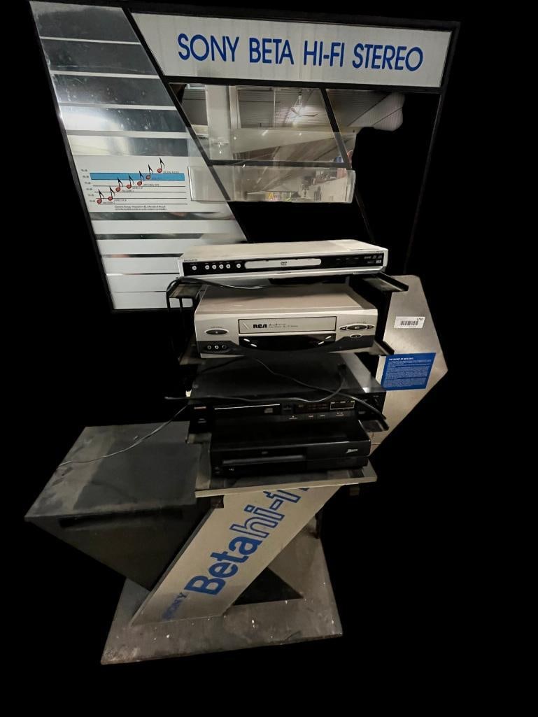 Sony Beta Hi-Fi Stereo store display stand: Sony Beta Hi-Fi Stereo store display stand. Approx. 75 x 20 x 40 inches.
