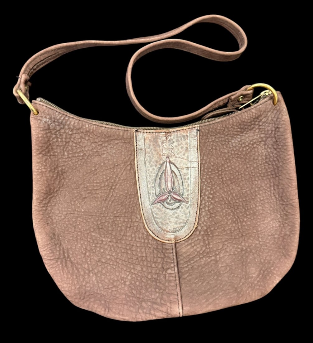 Vintage Roycroft Leather Purse: Vintage Roycroft Leather Purse. Approx. 13 x 9 inches.