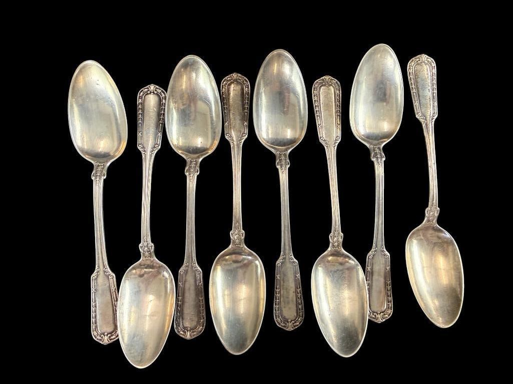 8 Sterling Silver Spoons: 8 Sterling Silver Spoons. Approx. 5.5 ozt.