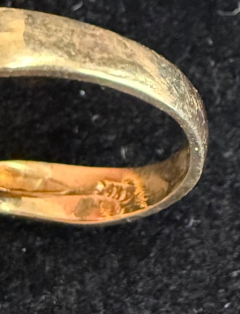 14k Gold Ring with Diamond and Ruby colored stones - 5