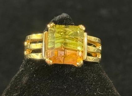 14k Gold Lemon Quartz ring - 2