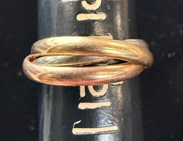 14k Gold Tri Color Trinity Ring - 4