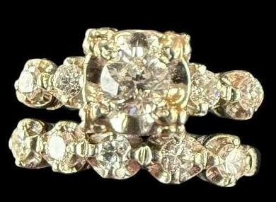 14k White Gold rings with Diamonds set (1 of 6)