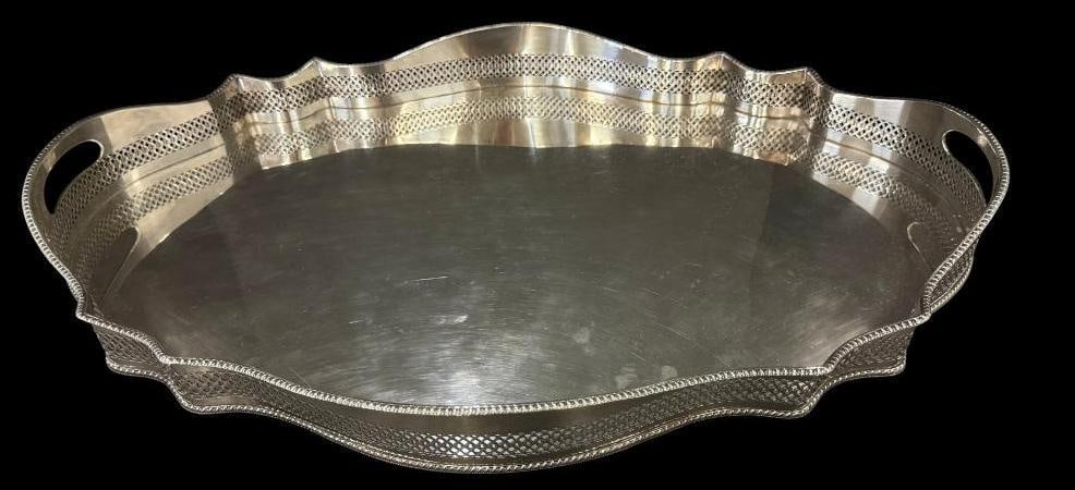 Large Silver Plated Serving Tray (1 of 3)