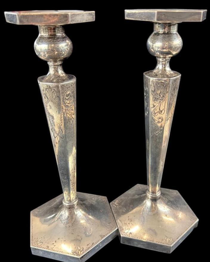 Pair of Sterling Silver Candlesticks (1 of 6)