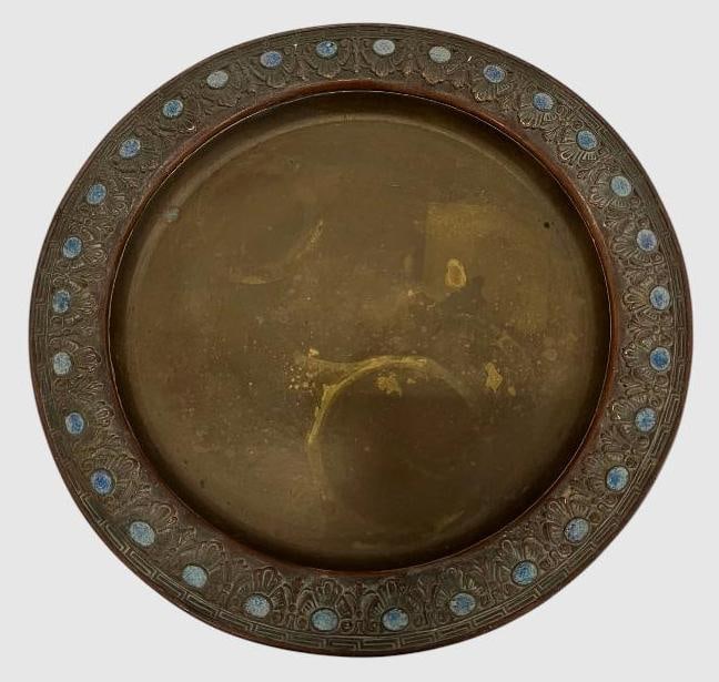 Louis C Tiffany Furnaces Bronze Dore and Enamel plate (1 of 4)