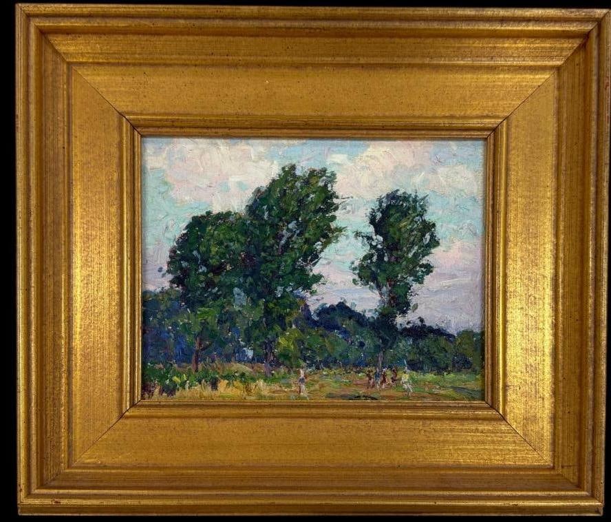 George Renouard signed oil on board: George Renouard (1884-1954) signed oil on board. Approx. 10 x 7.5 inches. Frame approx. 16 x 14 inches..