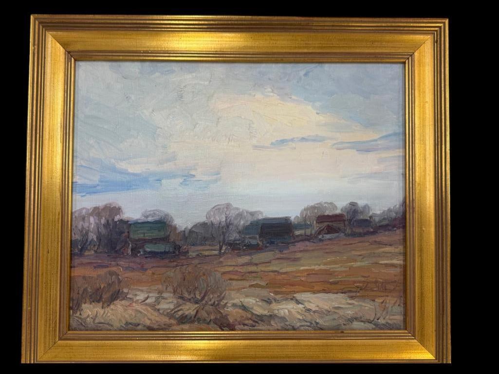 George Renouard oil on canvas: Unsigned George Renouard oil on canvas. From the Tony Sisti collection. Approx. 21.5 x 17.5 inches. Frame approx. 27 x 24 inches.