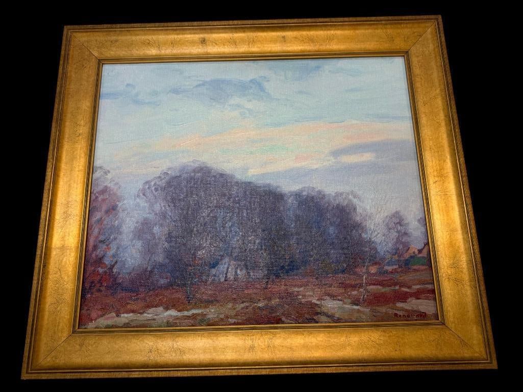 George Renouard signed oil on canvas: George Renouard (1884-1954) signed oil on canvas. Approx. 21 x 18 inches. Frame approx. 26.5 x 23 inches.