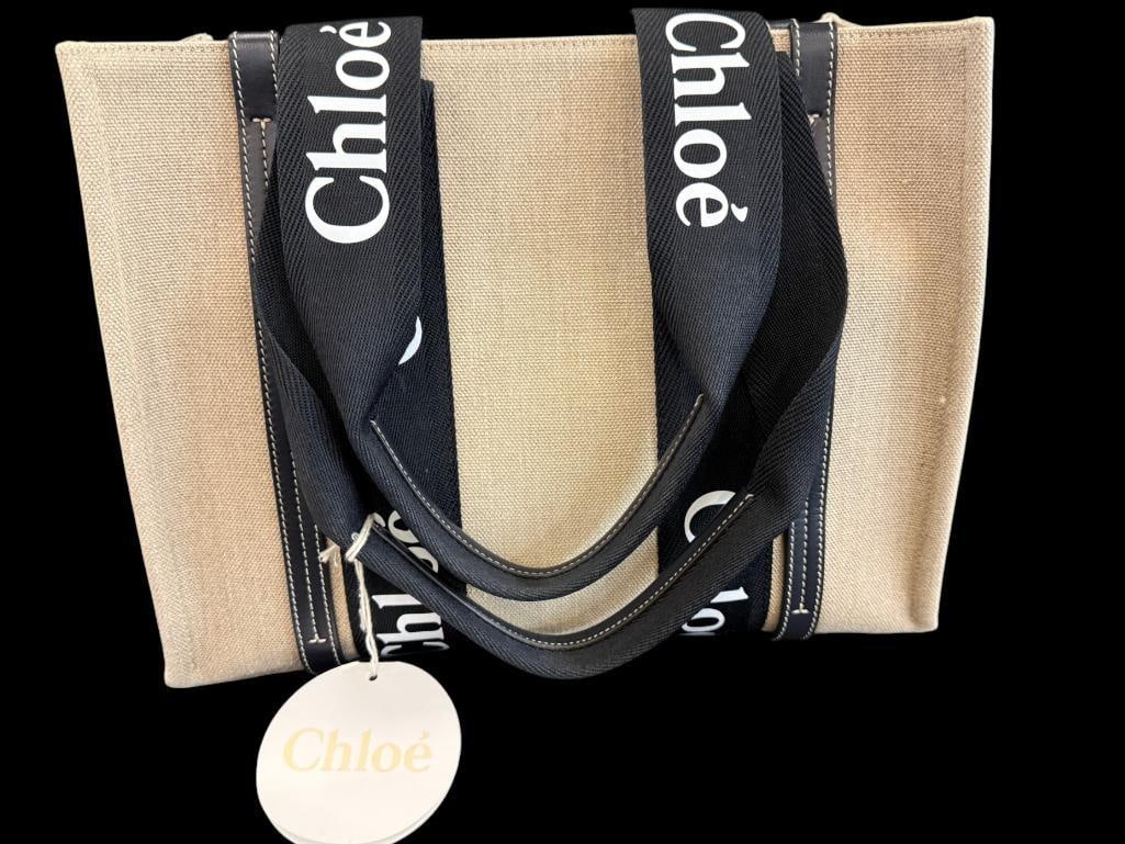 Chloe Woody Tote bag: Chloe Woody Tote bag. Approx. Serial # 0222104165 and D20MWJ. 14 x 11 x 5 inches. Provenance: From an Italian collector.