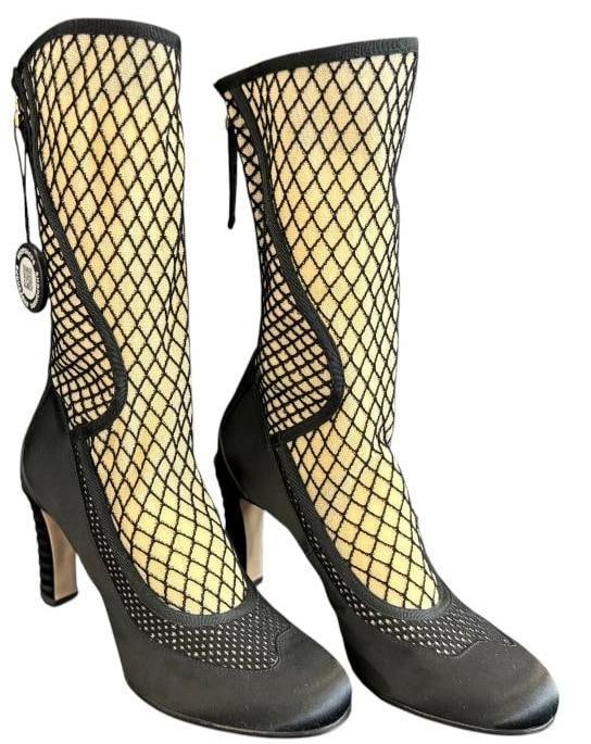 Fendi Mesh Mid Calf Sock Boots (1 of 8)