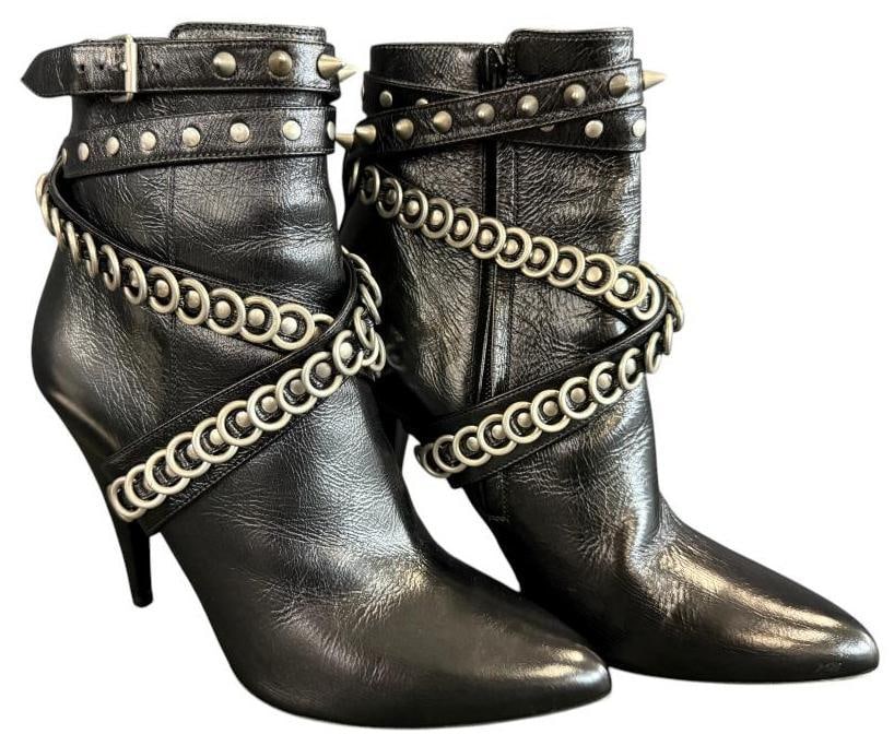 Saint Laurent Studded Fetish Ankle Booties (1 of 7)