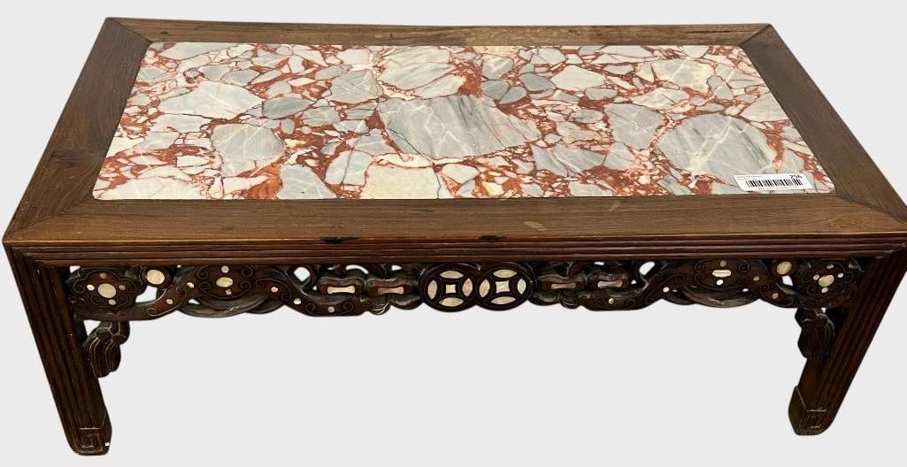 Chinese Carved teakwood table (1 of 4)