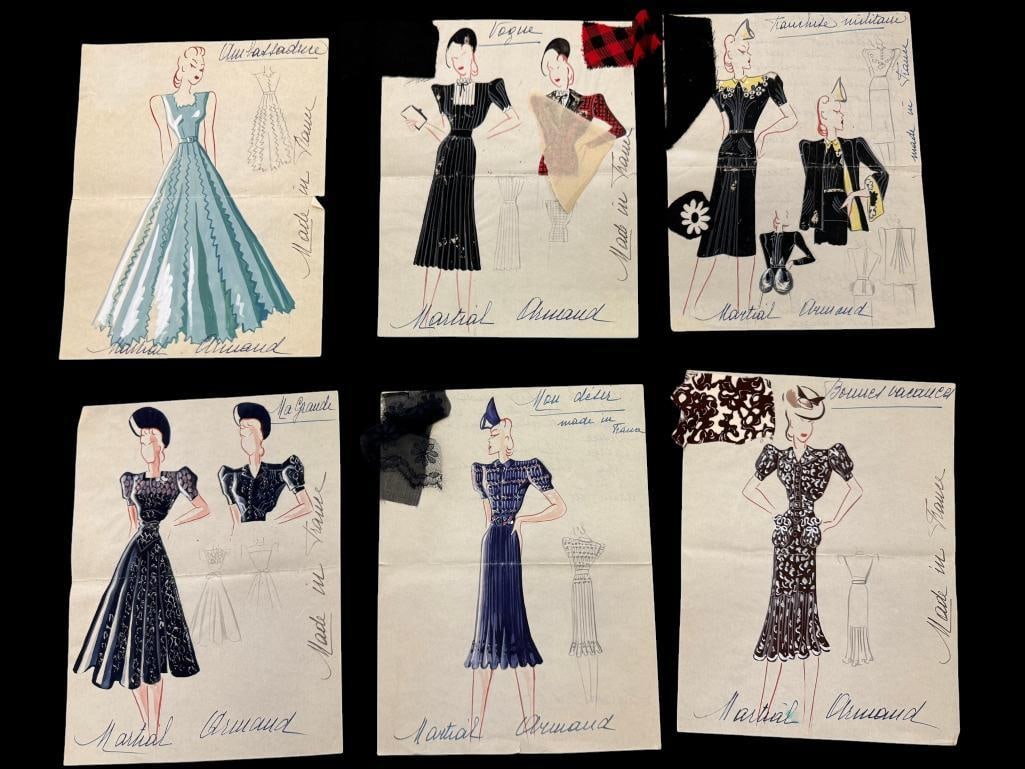 16 Martial & Armand 1940's Original Dress sketches (1 of 15)