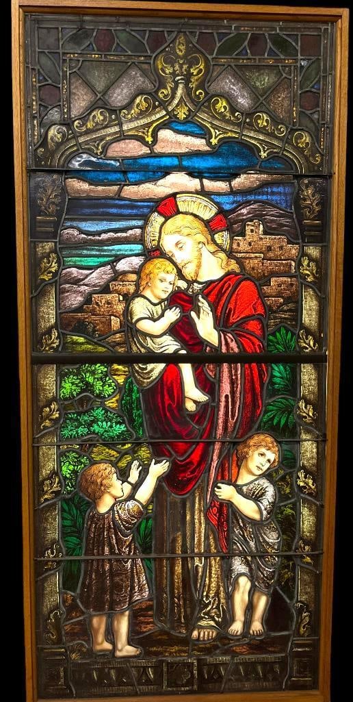 Christ with Children Stained Glass Window (1 of 6)