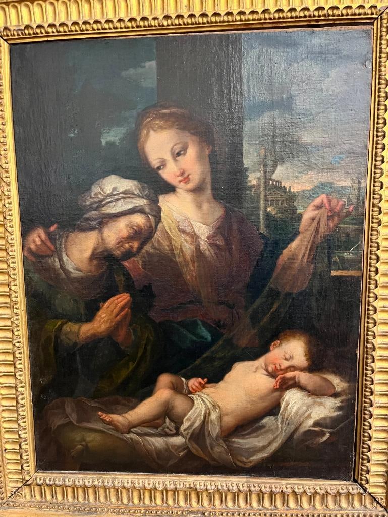 Early Madonna and Child oil on canvas (1 of 10)
