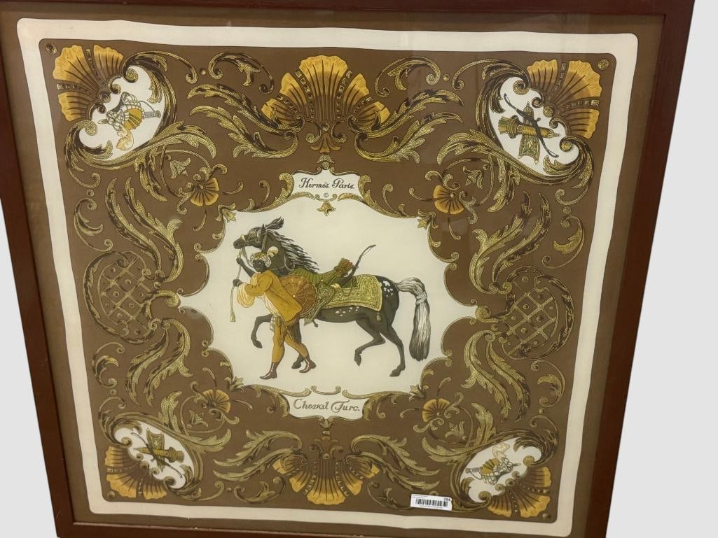 Framed Hermes Paris Cheval Turc silk scarf (1 of 7)